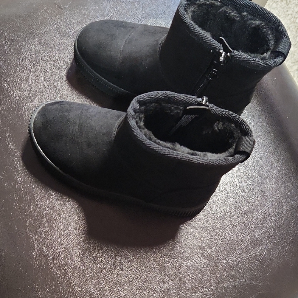 Toddler Cozy Black Ankle Boots